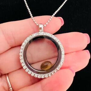 Elegant stainless steel locket Pendant & Necklace choose a stone